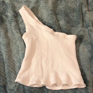 Crop one shoulder tank